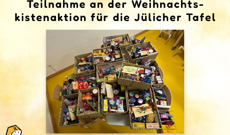 Teilnahme an der Weihnachtskisten-Aktion für die Jülicher Tafel